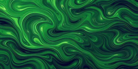 Fototapeta premium Swirling vibrant green abstract wave pattern, evoking nature and fluidity, ripple, gradient, design