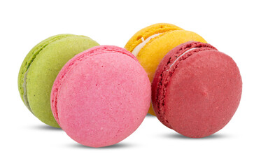 Colorful french macarons isolated on transparent png