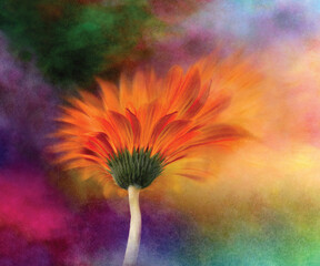Grunge Gerbera blossom explosion