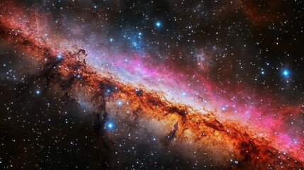 Celestial Nebula Cosmic Dust Starscape Displaying Vivid Colors
