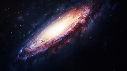 Naklejka premium Majestic Spiral Galaxy in Deep Space Amidst Stars