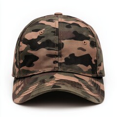 Camo Print Baseball Cap in Earthy Tones for Outdoor Activities
