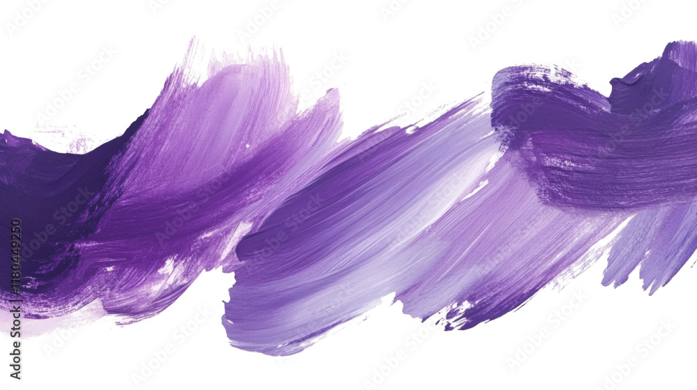 Wall mural Purple paint color brush stroke isolated on white background