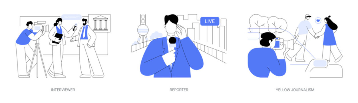 Journalism isolated cartoon vector illustrations se