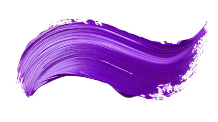 Purple paint color brush stroke isolated on white background