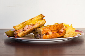 Grilled ham and cheese sandwich