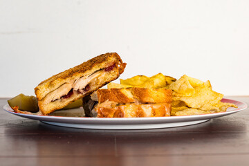 Turkey and cheese grilled sandwich