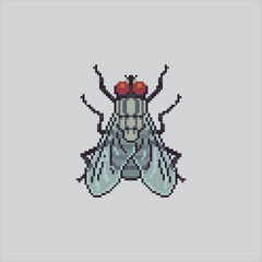 Pixel art illustration Housefly. Pixelated Fly Insect. Housefly Bug Insect Icon pixelated for the pixel art game and icon for website and video game. old school retro.