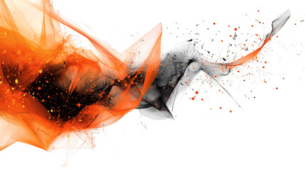 balck and orange waves flying isolated on white background