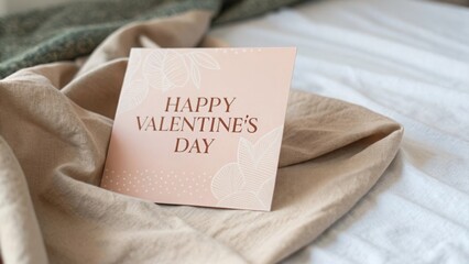 Celebrate happy valentine's day with romantic gifts in cozy bedroom setting for couples