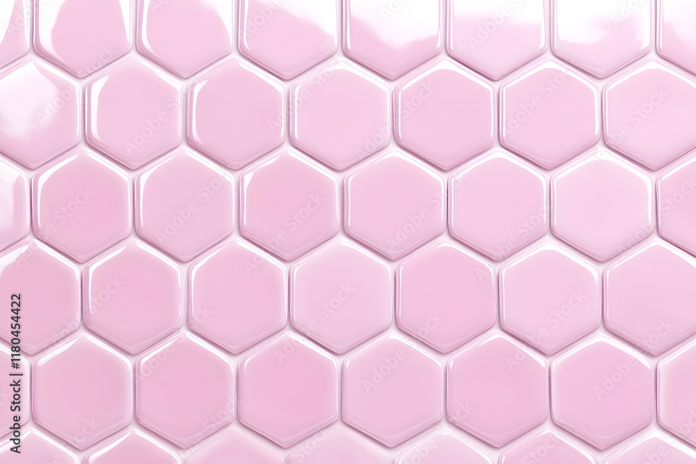 Poster light pink hexagonal tile pattern
