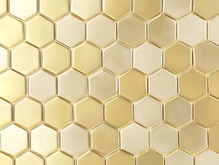 Gold and Off-White Hexagonal Tile Pattern