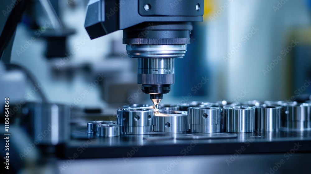 Poster high precision robotic arm utilizing laser technology for intricate engraving on metal components in
