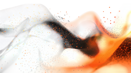 balck and orange waves flying isolated on white background