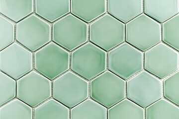 Hexagonal Pale Green Ceramic Tile Pattern