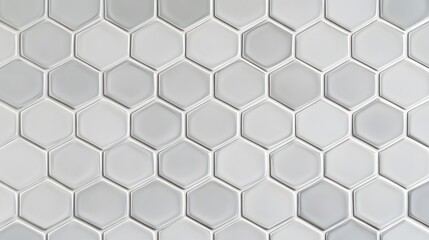 Hexagonal Tile Pattern in Gray and White