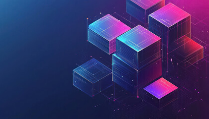 Obraz premium An Abstract modular technology design with scalable elements in vibrant colors