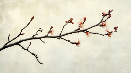 Delicate Pink Blossoms on a Branch: Spring Beauty