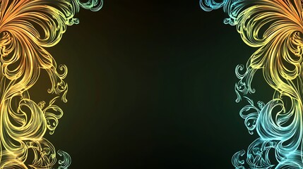 Abstract Swirling Floral Frame Design Artwork