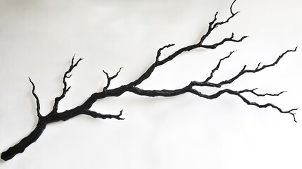 Black Tree Branch: Minimalist Nature Art Print