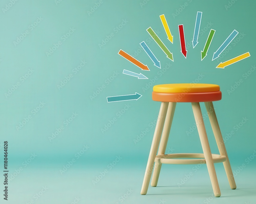 Poster graphic of stool with arrows pointing to causes of texture changes