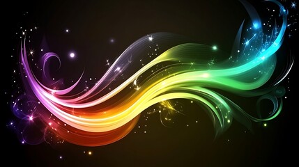 Obraz premium Rainbow Swirls Glimmering With Sparkling Lights