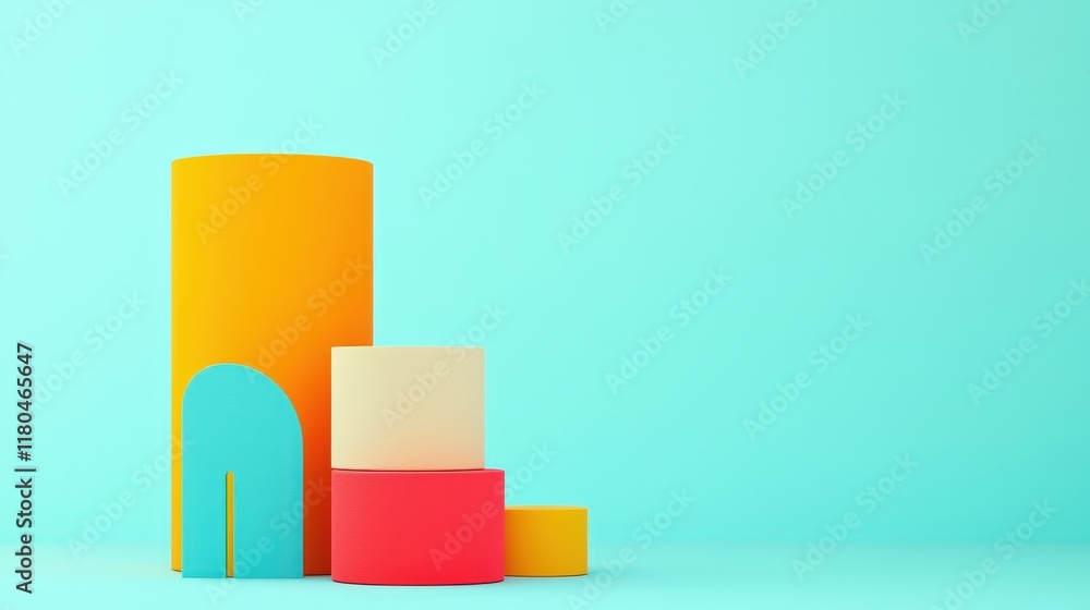 Poster illustration of a stool chart with segmented shapes and vibrant health indicators