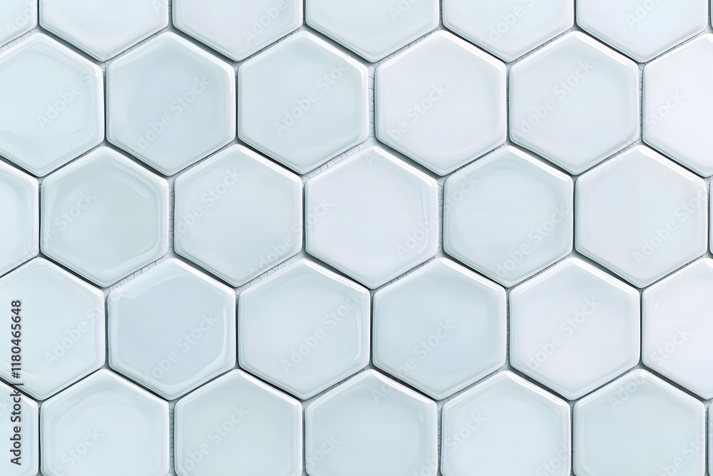 Poster light blue hexagonal tile pattern