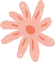 Flower Head Crayon Pencil Childish Art