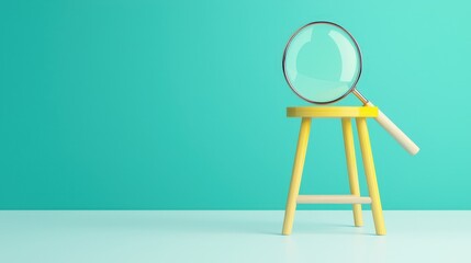 Magnifying glass highlighting stool texture, clean and scientific presentation