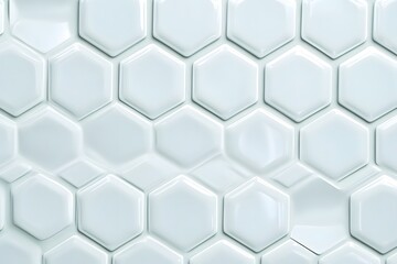 Fototapeta premium Light Grey Glossy Hexagonal Tile Pattern