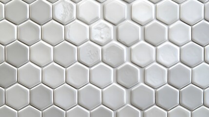 Naklejka premium Light Grey Hexagonal Tile Mosaic