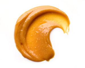 caramel smear on white background