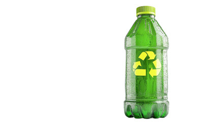 Plastic bottle with recycling symbol transparent background