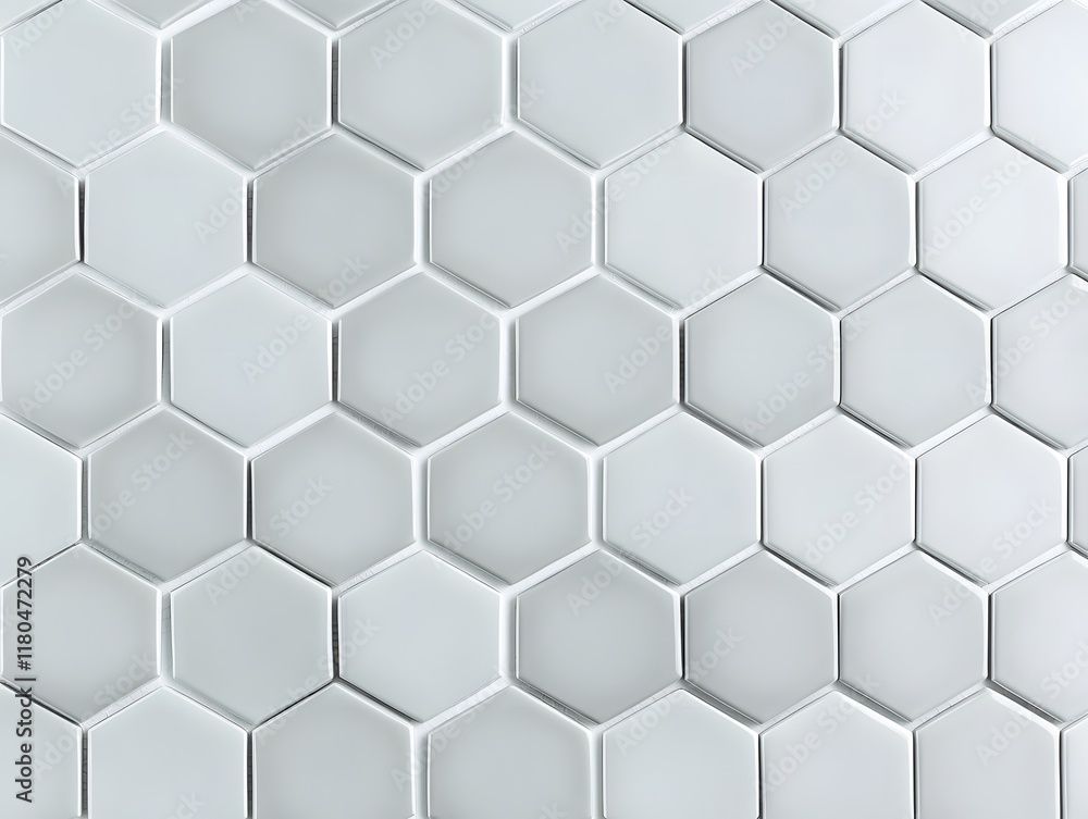 Poster Pattern of Light Gray Hexagonal Tiles