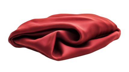 A red silk fabric for valentine day 14 feb isolated on white background