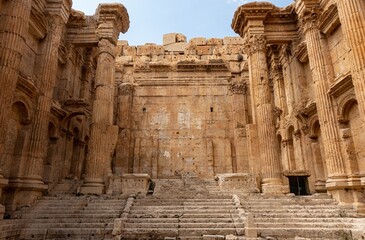 Bacchus temple inner side in Baalbek, Lebanon.