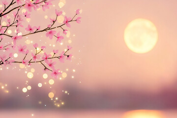 Fototapeta premium delightful hanji moon blossoms