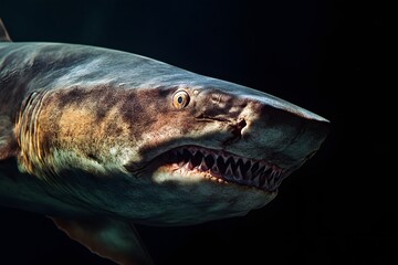 Naklejka premium Shark Close-up: A Powerful Predator