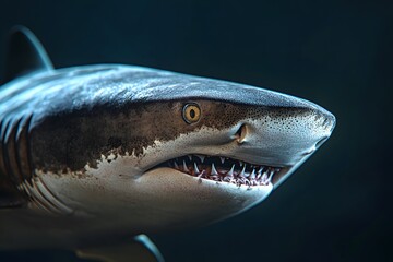 Naklejka premium Close-up of a Shark's Face