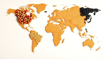 World Map Showing Major Legume Growing Regions