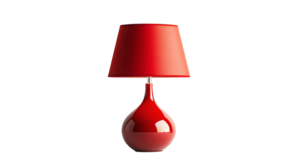 Red lamp isolated on white background