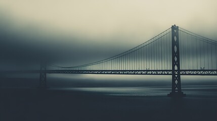 Fototapeta premium Foggy Bridge: A Stunning Architectural Masterpiece
