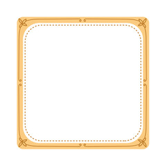 Decorative golden rectangle and square frame with line dot border
