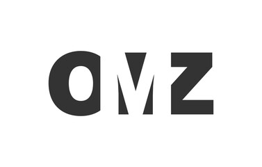 OMZ logo design. Initial letter O M Z bold font style for tech startups, consulting, corporate branding. Creative company name, headlines typography identity, trendy logotype.