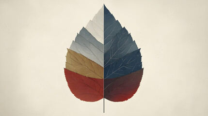 Obraz premium Colorful abstract leaf design on light background.