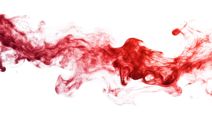 A red smoke explosion isolated on white backgroound