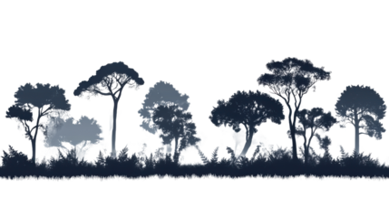 Forest silhouette transparent background