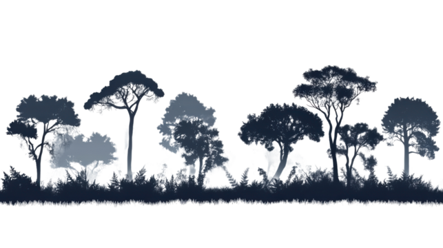 Forest silhouette transparent background