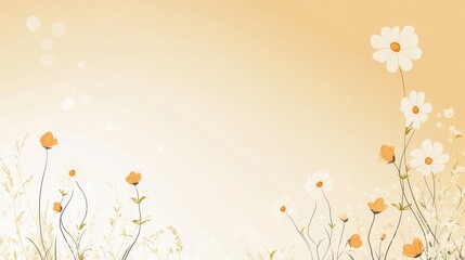 Soft Pastel Flower Field: Delicate Cosmos and Daisies in Gentle Breeze